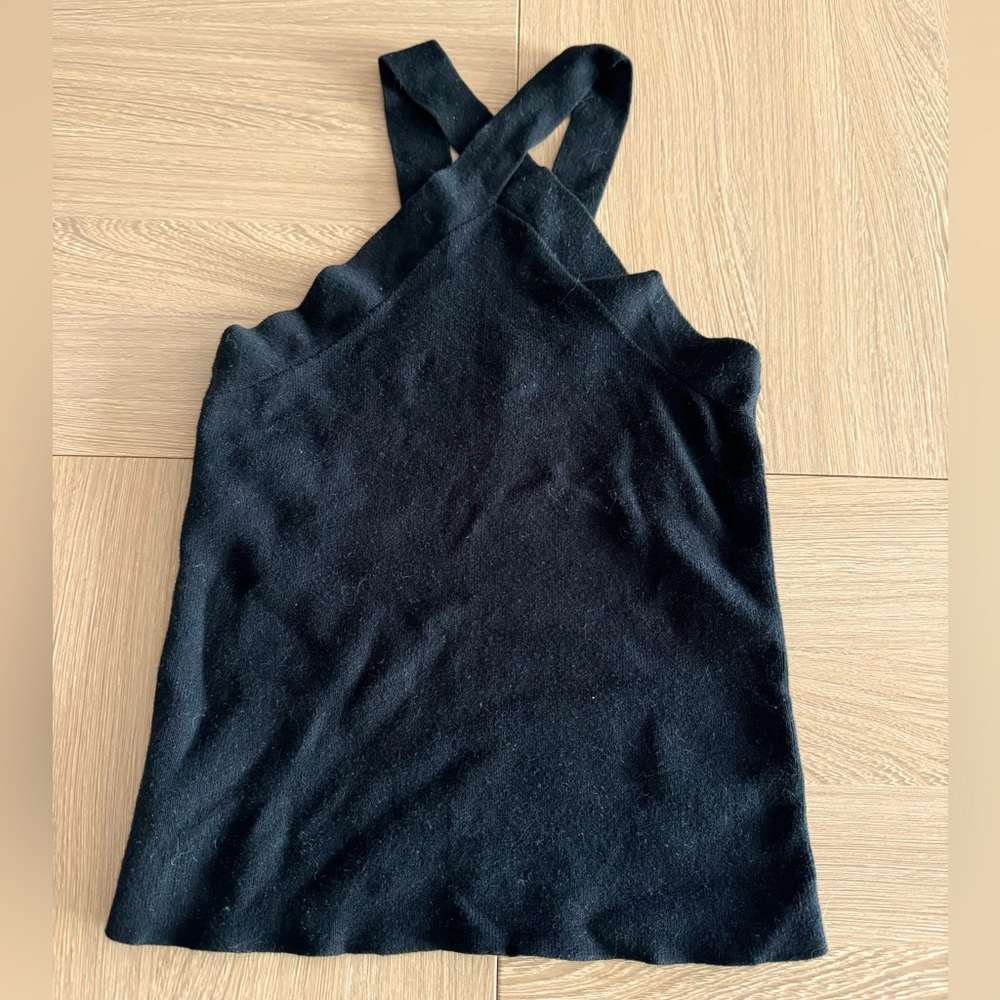 Black Cross Neck Top